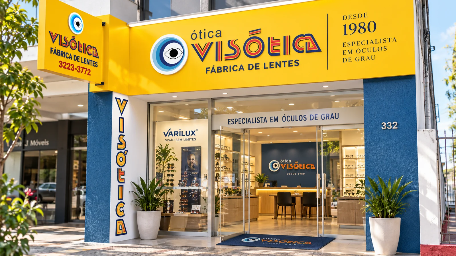 Conceito visual de fachada para a experiência digital da Visótica