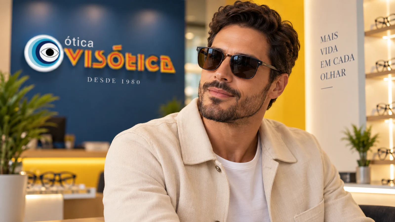 Ensaio editorial masculino com óculos escuros